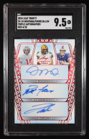 Joe Montana / Brett Favre / Josh Allen 2024 Leaf Trinity Triple Autograph Red #TA15 #4/10 (SGC 9.5) at PristineAuction.com