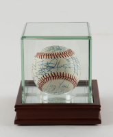 1989 Phillies Logo Baseball Signed by (24) with John Kruk, Randy O'Neal, Larry Bowa, Darren Daulton in Display Case (PSA) at PristineAuction.com