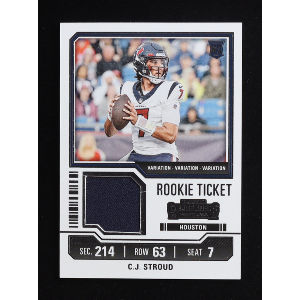 CJ Stroud 2023 Panini Contenders Rookie Ticket Swatches Variation #TS42V RC at PristineAuction.com