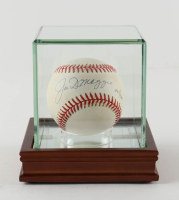 Joe DiMaggio Signed OAL Baseball with Display Case Inscribed "221/361" (PSA) at PristineAuction.com
