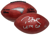 Tom Brady Signed LE Metallic Patriots Logo Football Inscribed "Let's Go" (Fanatics) at PristineAuction.com