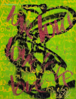 “Radioactive Romance” 16x20 2025 Original Painting on Rolled Canvas by Tadas Zaicikas | TedyZet (Zaicikas) at PristineAuction.com