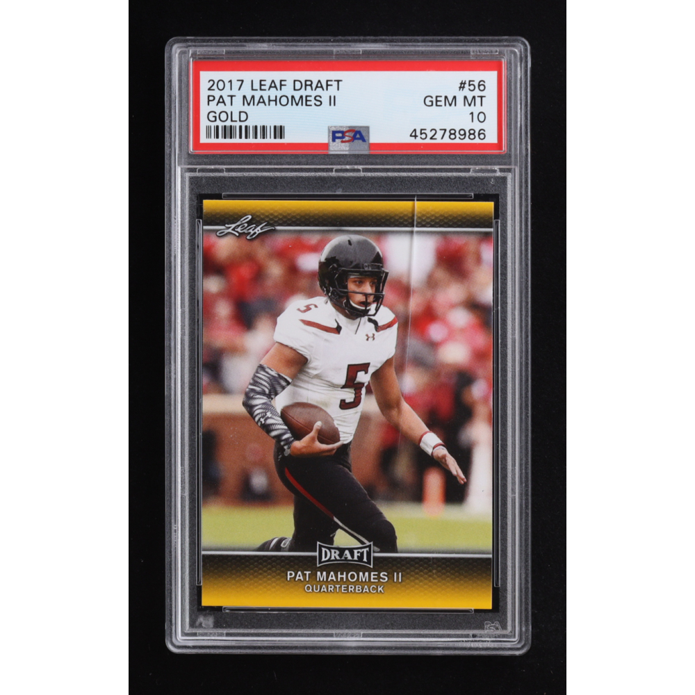 Patrick Mahomes II 2017 Leaf Draft #56 RC (PSA 10) at PristineAuction.com