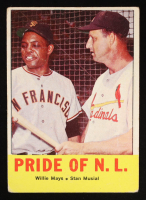 Willie Mays / Stan Musial 1963 Topps #138 Pride of NL at PristineAuction.com