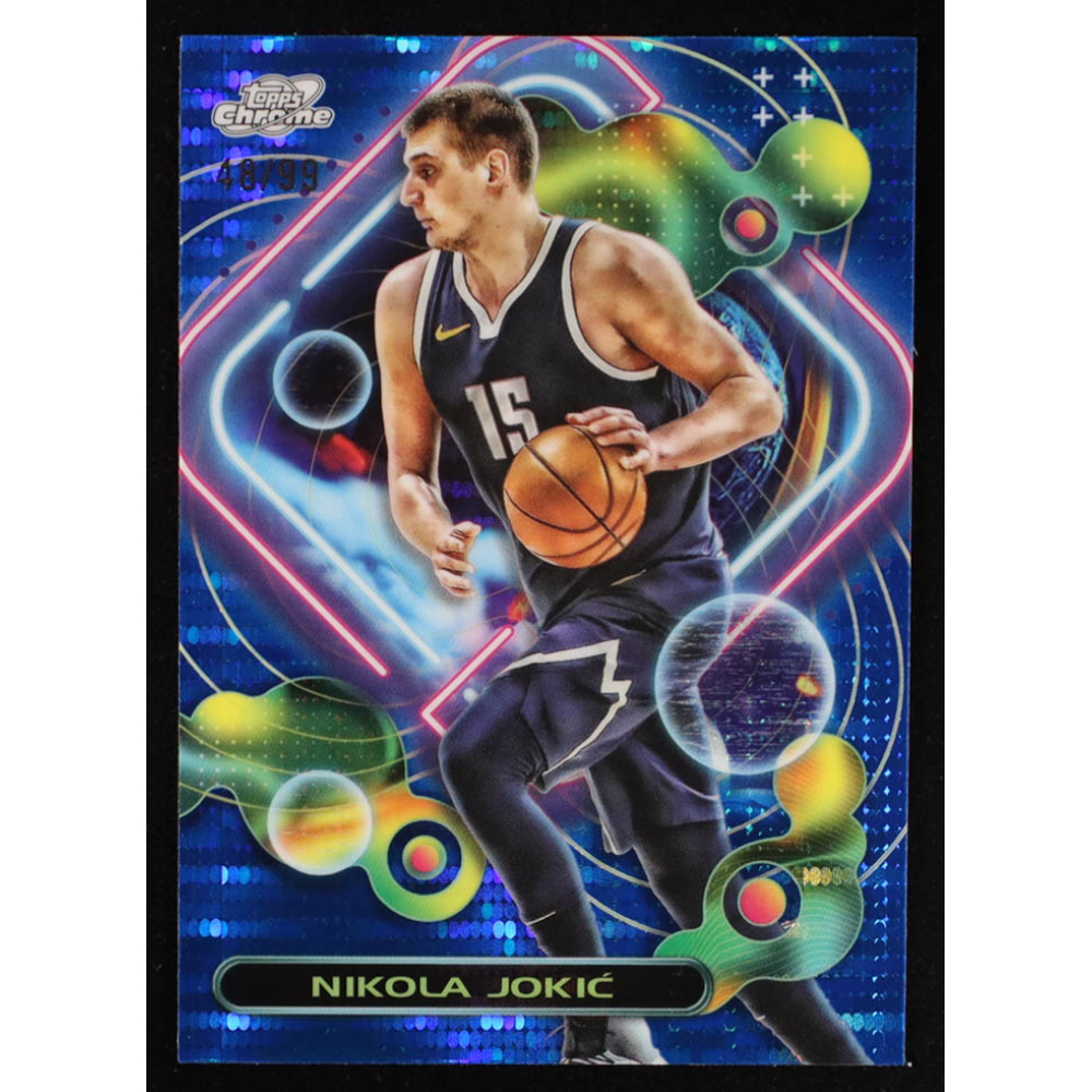 Nikola Jokic 2023-24 Topps Cosmic Chrome Blue Moon Refractors #55 #48/99 at PristineAuction.com