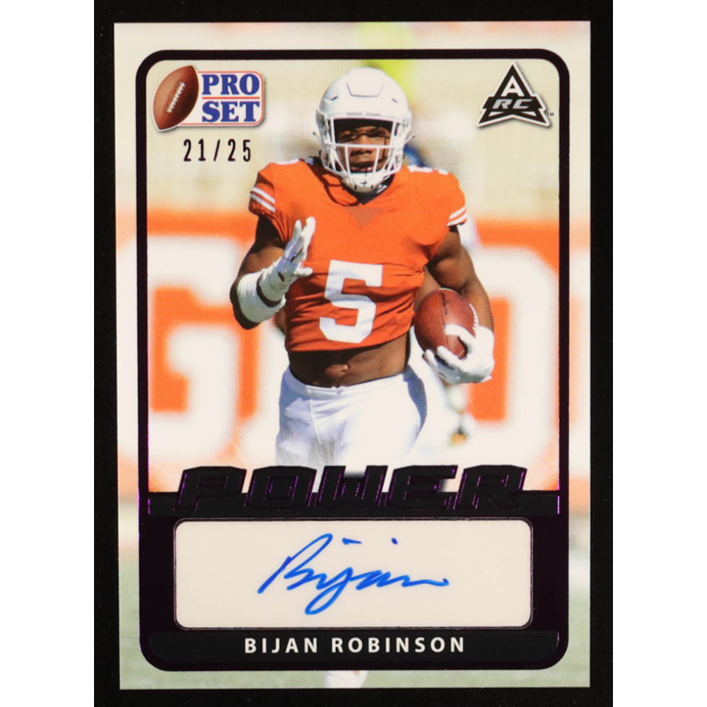 Bijan Robinson 2021 Pro Set Autographs Purple #BABR1 RC #21/25 at PristineAuction.com