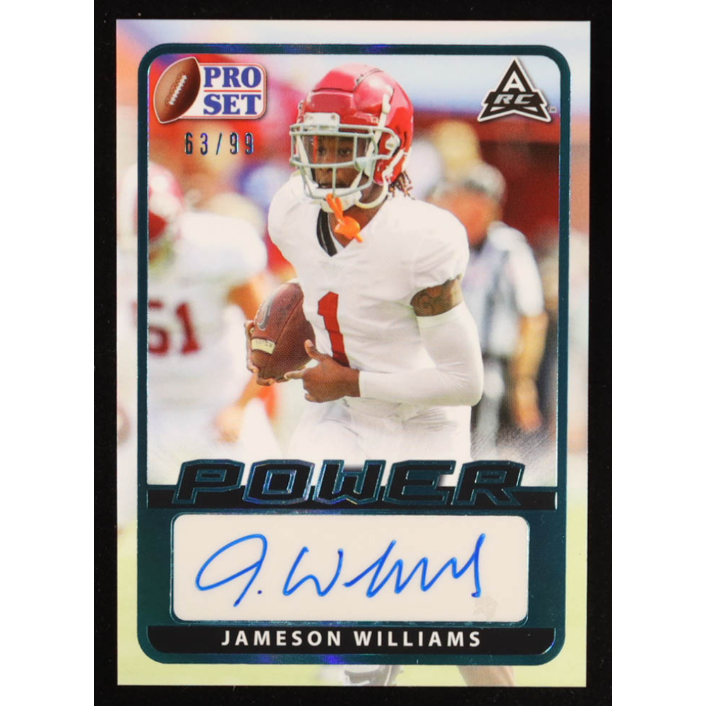 Jameson Williams 2021 Pro Set Power Autographs Teal #BAJW1 RC #63/99 at PristineAuction.com