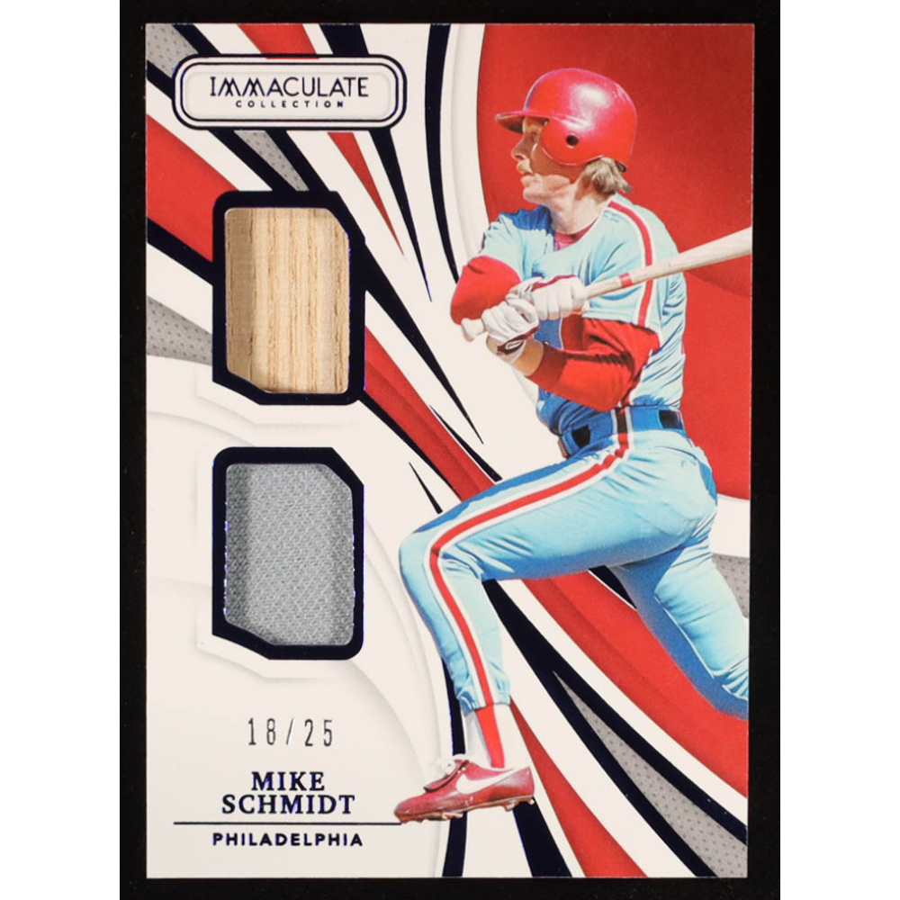 Mike Schmidt 2021 Immaculate Collection Immaculate Duals Memorabilia Blue #14 #18/25 at PristineAuction.com