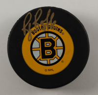 Ray Bourque Signed Bruins Logo Hockey Puck with Display Case (PSA) at PristineAuction.com