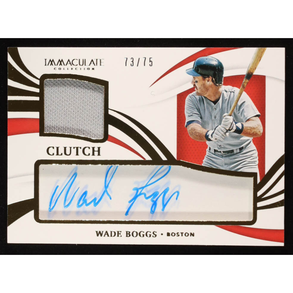 Wade Boggs 2021 Immaculate Collection Clearly Clutch Material Autographs #1 #73/75 at PristineAuction.com