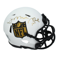 Tom Brady & Joe Montana Signed LE NFL Shield Logo Lunar Eclipse Alternate Speed Mini Helmet (Fanatics) at PristineAuction.com