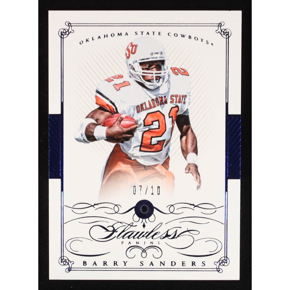 Barry Sanders 2015 Panini National Treasures Collegiate Multisport Flawless Sapphire #16 #7/10 at PristineAuction.com
