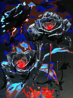 "Blood Petals” 30x40 2025 Original Painting on Rolled Canvas by Tadas Zaicikas | TedyZet (Zaicikas) at PristineAuction.com