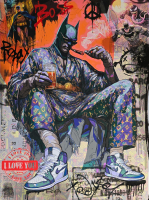 "Gotham Boss” 30x40 2025 Original Painting on Rolled Canvas by Tadas Zaicikas | TedyZet (Zaicikas) at PristineAuction.com