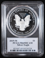 2019-W $1 Silver Eagle Encapsulated with Thomas S. Cleveland Signed Cut (PCGS PR69 DCAM) at PristineAuction.com