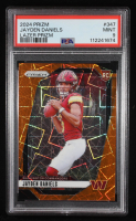Jayden Daniels 2024 Panini Prizm Prizms Lazer #347 RC (PSA 9) at PristineAuction.com