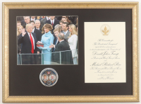 Donald Trump Custom Framed Inauguration Invitation Display With Inaugural Pin at PristineAuction.com
