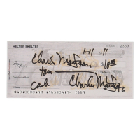 Charles Manson Signed Check (ACOA) at PristineAuction.com
