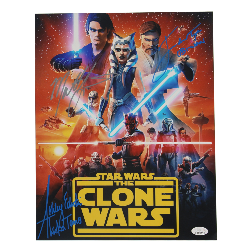 Ashley Eckstein, Matt Lanter & James Arnold Taylor Signed "Star Wars: Clone Wars" 11x14 Photo With Character Inscriptions (JSA) at PristineAuction.com