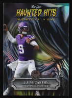 J.J. McCarthy 2024 Wild Card Haunted Hits Monster Hunt Pumpkin Silver Rainbow Foil #HHPJM #3/5 RC at PristineAuction.com