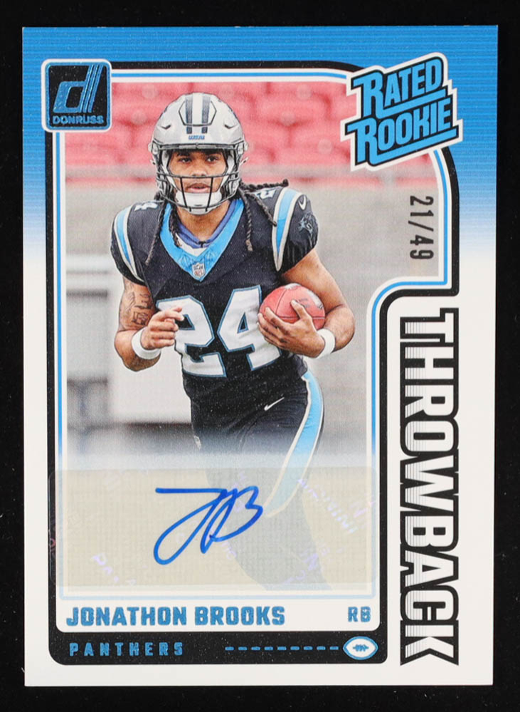 Jonathon Brooks 2024 Donruss Rated Rookies Throwback Autographs #27 RC #21/49