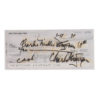 Charles Manson Signed Check (ACOA) at PristineAuction.com