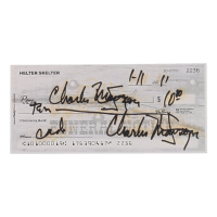 Charles Manson Signed Check (ACOA) at PristineAuction.com