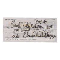 Charles Manson Signed Check (ACOA) at PristineAuction.com