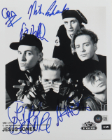 Jesus Jones 8x10 Photo Signed by (5) with Mike Edwards, Jerry De Borg, Al Doughty, Iain Baker, Gen (JSA) at PristineAuction.com