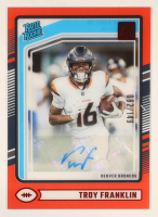 Troy Franklin 2024 Clearly Donruss Clearly Rated Rookie Autographs Red #82 RC #82/149 at PristineAuction.com