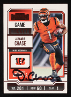 Ja'Marr Chase Signed 2023 Panini Contenders Game Ticket Red #21 (PIA) at PristineAuction.com