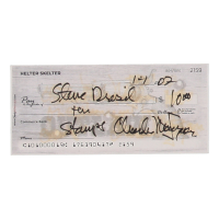 Charles Manson Signed Check (ACOA) at PristineAuction.com