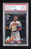 Ronald Acuna Jr. Signed 2018 Topps Chrome Update #HMT25 RC (PSA Authentic | Auto 10) at PristineAuction.com