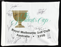 PGA Stars 1998 President's Cup Pin Flag Signed by (12) with Greg Norman, Ernie Els, Vijay Singh, Nick Price (JSA) at PristineAuction.com