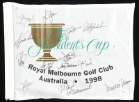 PGA Stars 1998 President's Cup Pin Flag Signed by (14) with Tiger Woods, Jack Nicklaus, Phil Mickelson, Justin Leonard (JSA) at PristineAuction.com