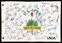 PGA Stars 2013 US Open Pin Flag Signed by (14) with Phil Mickelson, Tiger Woods, Sergio Garcia, David Toms (JSA) at PristineAuction.com