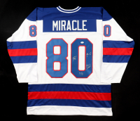 1980 Team USA Hockey "Miracle on Ice" Jersey Signed by (4) with Buzz Schneider, Ken Morrow, Dave Silk, and Steve Janaszak (JSA) at PristineAuction.com