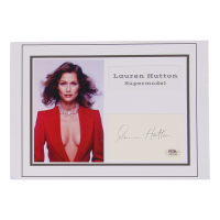 Lauren Hutton Signed Custom Matted Cut Display (PSA) at PristineAuction.com