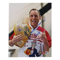 Joey Chestnut Signed 8x10 Photo Inscribed "Just Win!" & "Jaws" (Beckett) at PristineAuction.com