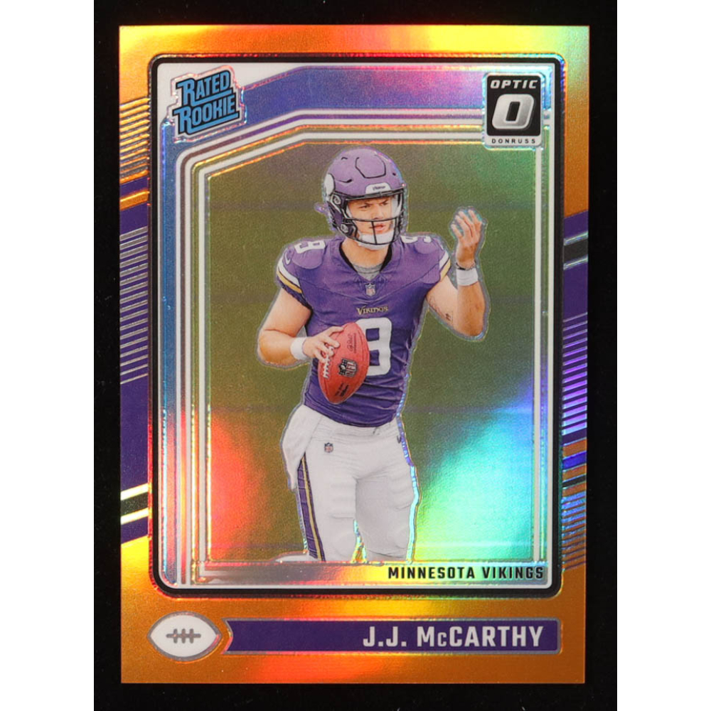 JJ McCarthy 2024 Donruss Optic Orange #235 RR RC #222/249 at PristineAuction.com