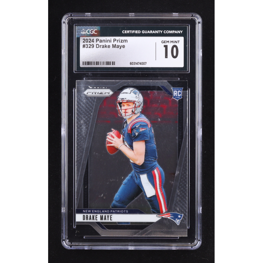 Drake Maye 2024 Panini Prizm #329 RC (CGC 10) at PristineAuction.com