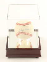 Hank Aaron Signed ONL Baseball with Cherry Wood Display Case (JSA) at PristineAuction.com