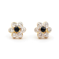 0.32 CTW Natural Sapphires & Diamonds 18K Gold Plated Designer Earrings  H-I,  I3 | Estimated Value $1,189 (AMG) at PristineAuction.com