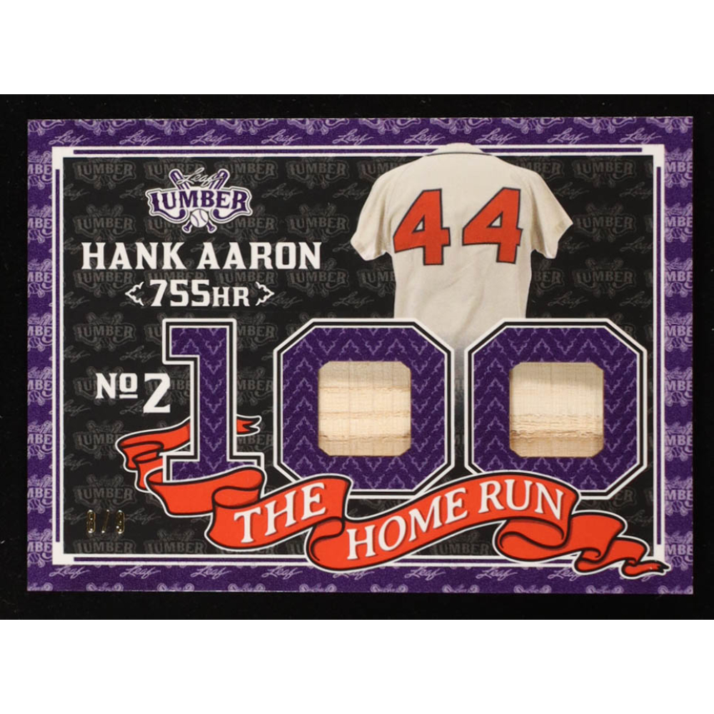 Hank Aaron 2024 Leaf Lumber The Home Run Purple #THR36 #8/9 at PristineAuction.com