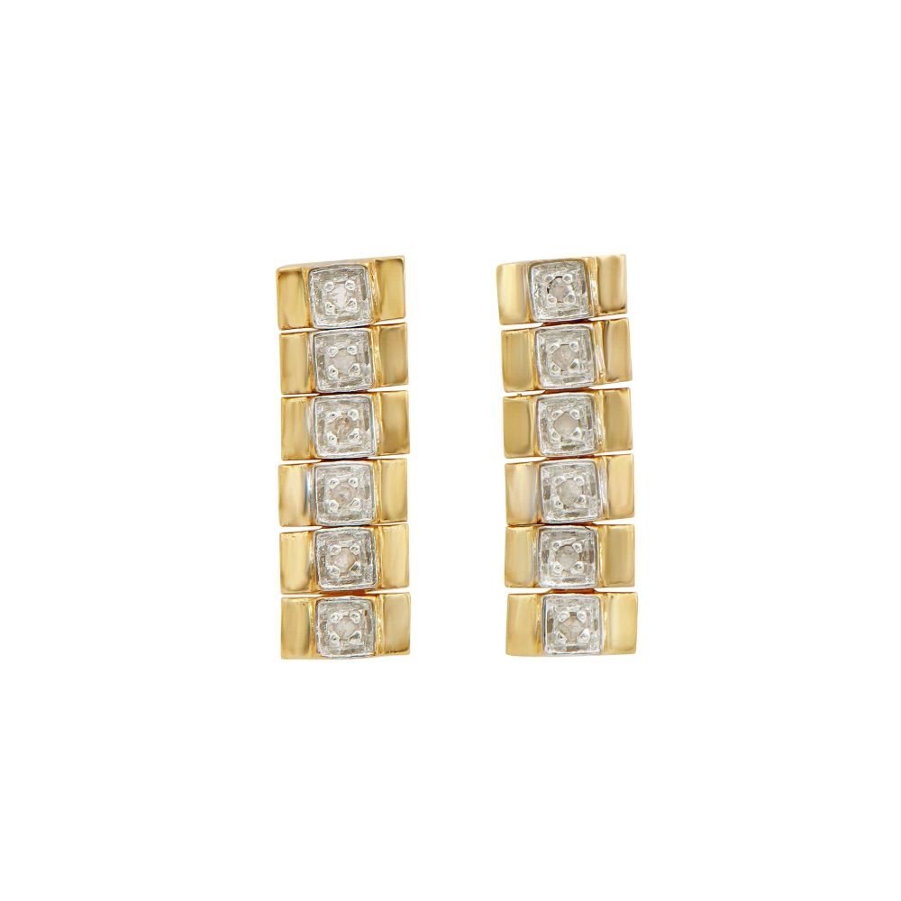 0.12 CTW Natural Diamonds 18K Gold Plated Designer Earrings | Estimated Retail Value: $1,299 (AMG) at PristineAuction.com