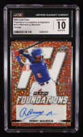 Ronny Mauricio 2021 Leaf Flash Flashback Foundations Autograph Orange #FF2-RM2 #03/10 RC (CGC 10 | Auto 9 at PristineAuction.com