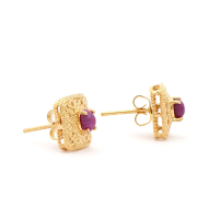1.02 CTW Natural Ruby 18K Gold Plated Designer Earrings | Estimated Retail Value: $1,239 (AMG) at PristineAuction.com