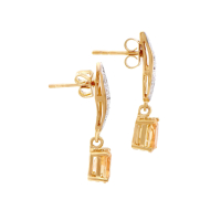 2.06 CTW Natural Citrine & Diamonds 18K Gold Plated Designer Earrings  H-I,  I3 | Estimated Retail Value: $1,199 (AMG) at PristineAuction.com