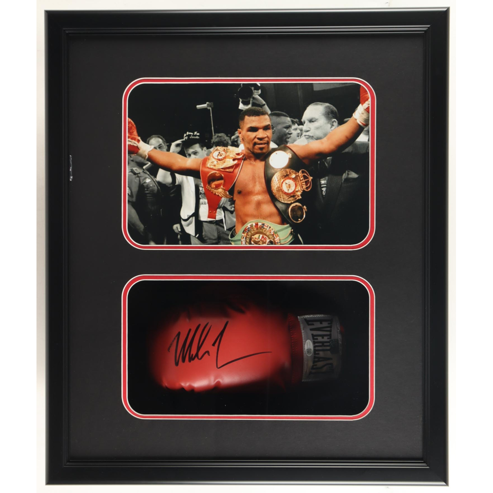 Mike Tyson Signed Custom Framed Shadowbox Everlast Boxing Glove Display (JSA & Tyson) at PristineAuction.com