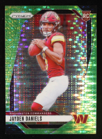 Jayden Daniels 2024 Panini Prizm Prizms Neon Green Pulsar #347 RC at PristineAuction.com